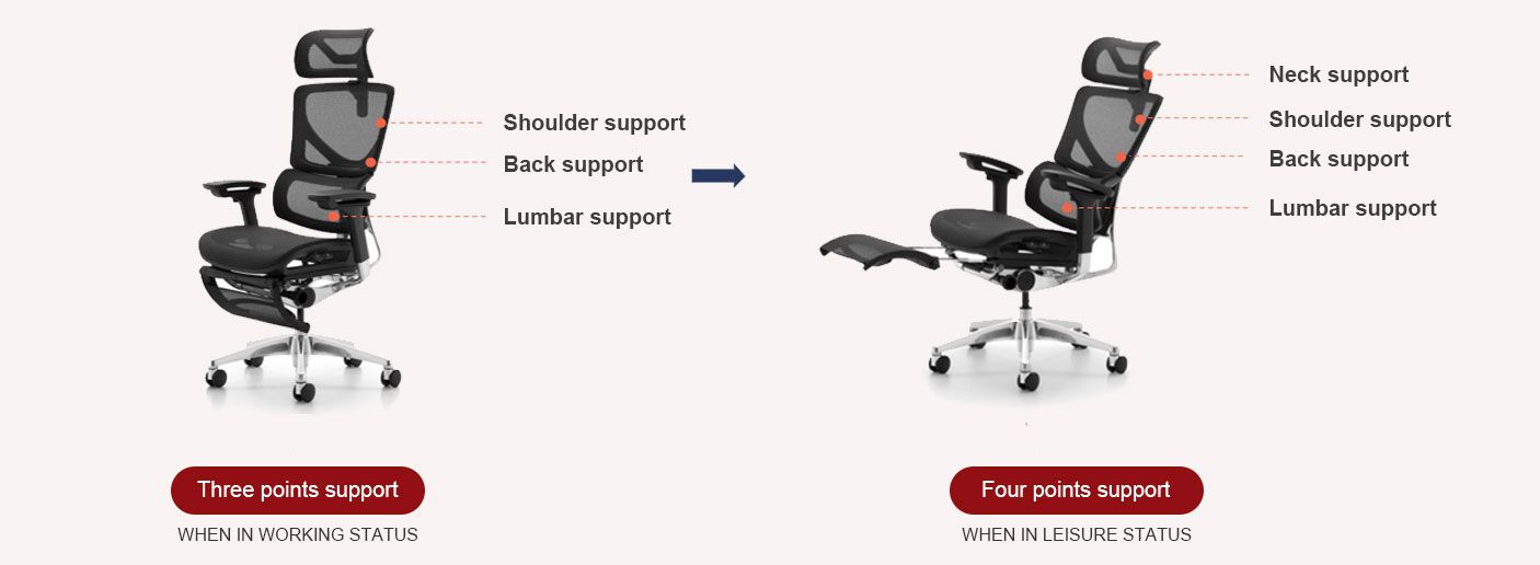 Comfortable 3D Lumbar Support Ergonomic Office Computer Task Chairs